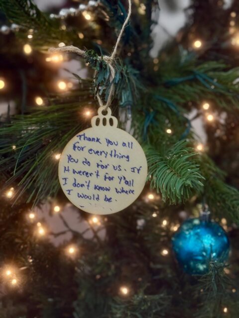 At our center this year - members, volunteers and staff are helping decorate our tree with words of inspiration and art! Stop in and make an ornament 🎄 #reentry #reentrymatters #formerlyincarcerated