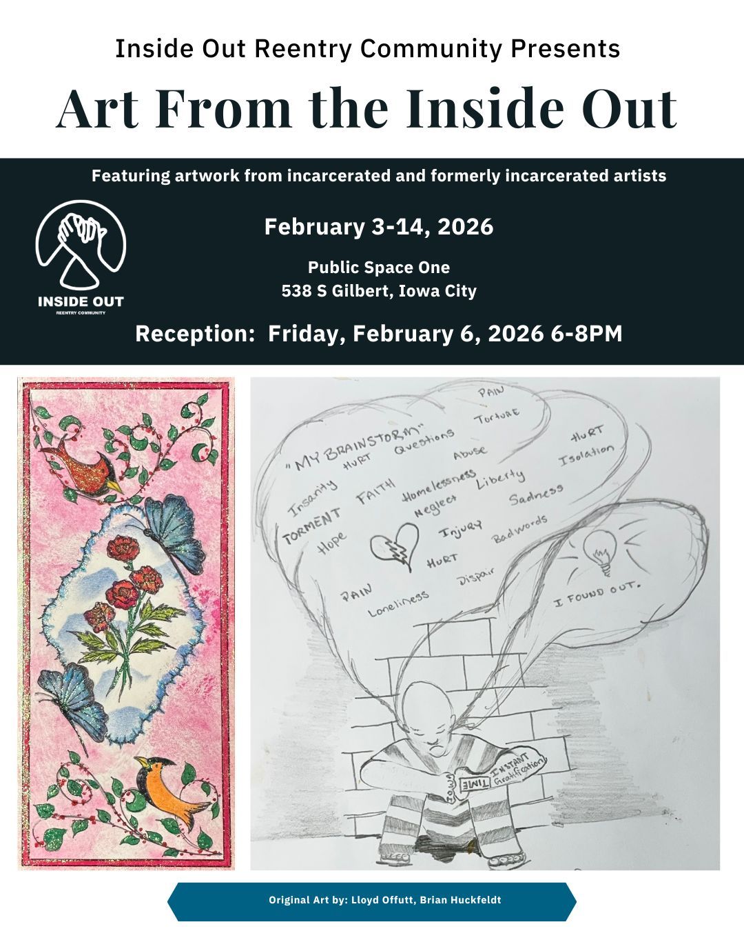 Our Art From the Inside Out art show is coming up soon! Save the date and plan to join us to view the incredible artwork from incarcerated and formerly incarcerated individuals. #reentrymatters #reentry