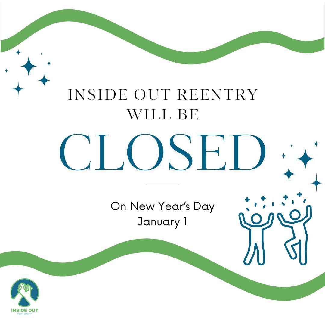 Our resource center will be closed today for New Year's. We will be open again tomorrow. Have a safe and happy 2026! 
#reentry #reentrymatters