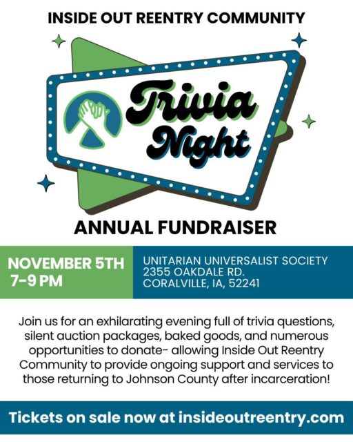 We are excited to announce that tickets for our annual Trivia Night fundraiser are on sale now! Visit our website to secure your tickets today- you do not want to miss the big event!
#reentrymatters #reentry #formerlyincarcerated #trivia #iowacity #fundraiser