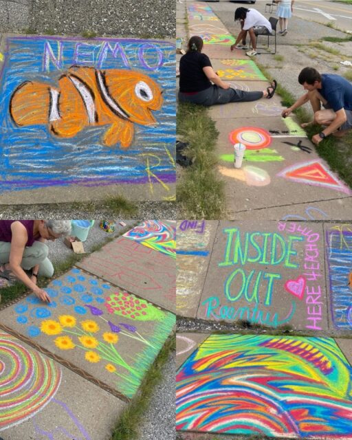 Check out this colorful chalk art our members drew last week at Creative Collective! Want to get a taste of the healing power of art and writing? Join us next week at Creative Collective from 5:30 to 7pm at the Resource Center. 
#reentry #reentrymatters #formerlyincarcerated #iowacity