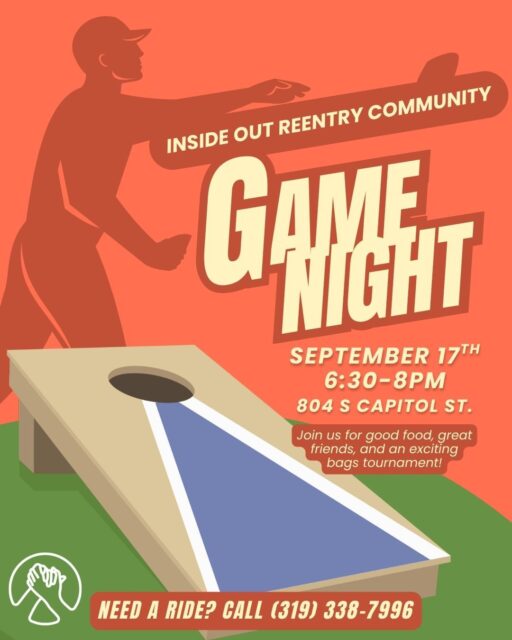 Calling all members! Join us next week for our next Game Night on September 17th. We'll enjoy a good meal, even greater company, and crown our quarterly bags champion! Need a ride? Call (319) 338-7996. We hope to see you there!
