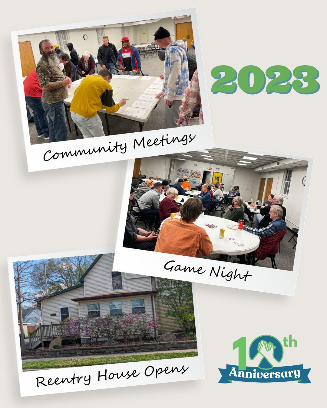 Looking back over the last 10 years, 2023 was one for the books! We opened our 6-bedroom transitional reentry house, held packed and insightful meetings, and continued to connect with incarcerated individuals prior to their release. #reentry #reentrymatters #formerlyincarcerated