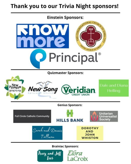 Thank you to all of our Trivia Night fundraiser event sponsors! We are so grateful for all of the community support to help those in need who are returning to the community after incarceration.
#reentrysupprt #reentrymatters